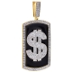 10K Yellow Gold 5.58 ct Diamond Dollar Sign Mens Pendant