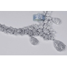 Womens Diamond Flower Drop Necklace 18K White Gold 15.53ct 18"
