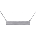18K White Gold Engravable ID Womens Necklace 18 Inches