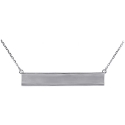 18K White Gold Engravable ID Womens Necklace 18 Inches