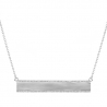 Womens Diamond ID Name Bar Necklace 18K White Gold 0.45ct 18"