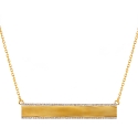 18K Yellow Gold 0.45 ct Diamond Womens ID Necklace 18 Inches