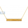 Womens Diamond ID Name Bar Necklace 18K Yellow Gold 0.45ct 18"