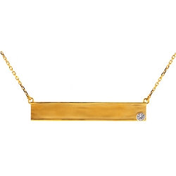 thumbnail image 2 of 18K Yellow Gold Filled Ladies Initial ID Necklace – Bar Pendant With Rolo Chain (45cm) 2 of 6
