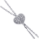 18K White Gold 0.25 ct Diamond Heart Womens Lariat Necklace