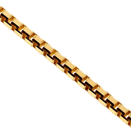 14K Solid Gold 1.8mm Flat Box Chain Lobster Clasp 