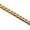 14K Yellow Gold Solid Cuban Diamond Cut Link Mens Chain 3 mm