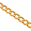 10K Yellow Gold Hollow Flat Cuban Link Mens Chain 7 mm