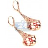 Womens Diamond Handbell Dangle Earrings 14K Rose Gold 0.36 ct
