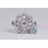 18K White Gold 1.50 ct Diamond Womens Flower Ring