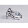 18K White Gold 1.50 ct Diamond Womens Flower Ring