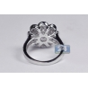 18K White Gold 1.50 ct Diamond Womens Flower Ring