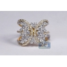 14K Yellow Gold 1.87 ct Diamond Womens Abstract Ring
