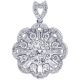 18K White Gold 1.35 ct Diamond Womens Cluster Pendant