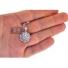 Womens Diamond Cluster Flower Pendant 18K White Gold 1.35ct
