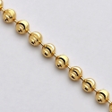 Italian 14K Yellow Gold Moon Cut Bead Mens Army Chain 2.5 mm