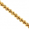 Italian 10K Yellow Gold Moon Cut Bead Mens Necklace 4 mm