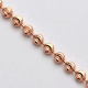 14K Rose Gold Army Moon Cut Bead Mens Ball Chain 2 mm Italian