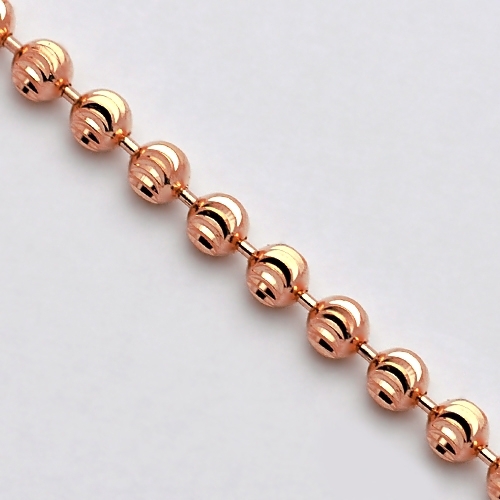 ITALY CRESCENT MOON Diamond-cut Chain Necklace/Bracelet-Ball-Bead-2 mm/2.5 mm