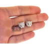 Womens Diamond Panther Cat Stud Earrings 18K Yellow Gold 1.10 ct