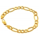 10K Yellow Gold Figaro Link Mens Bracelet 8 mm 8 1/2 Inches