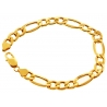Real 10K Yellow Gold Hollow Figaro Link Mens Bracelet 8mm 8.5"