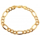 10K Yellow Gold Figaro Link Mens Bracelet 8 mm 9 Inches