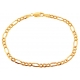 10K Yellow Gold Figaro Link Mens Bracelet 4 mm 8 Inches