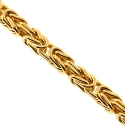10K Yellow Gold Classic Byzantine Link Mens Chain 4 mm