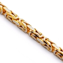 14K Yellow Gold Solid Byzantine Diamond Cut Mens Chain 3.5 mm