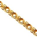 Italian 10K Yellow Gold Rolo Byzantine Mens Chain 3.5 mm