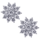 18K White Gold 1.00 ct Diamond Flower Womens Stud Earrings