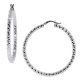 Italian 925 Silver Diamond Cut Round Hoops Womens Earrings 3 mm