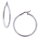 Sterling Silver Polished Round Hoops Womens Earrings 3 mm