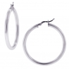Polished Sterling Silver Womens Round Hoop Earrings 3 mm 3 inch