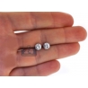 Womens Iced Out Diamond Stud Earrings 18K White Gold 1.20 ct 6 mm
