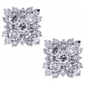 18K White Gold 0.90 ct Diamond Cluster Womens Stud Earrings