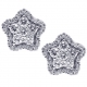 18K White Gold 0.91 ct Diamond Star Womens Stud Earrings