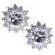 18K White Gold 0.95 ct Diamond Flower Womens Stud Earrings