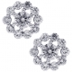 18K White Gold 1.25 ct Diamond Womens Flower Stud Earrings