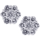 18K White Gold 0.80 ct Diamond Cluster Womens Stud Earrings