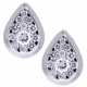 18K White Gold 0.70 ct Diamond Womens Pear Stud Earrings