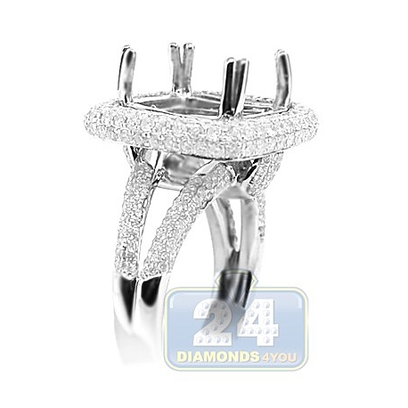 14K White Gold 1.76 ct Diamond Semi Mount Setting Ring