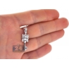 Womens Diamond Vintage Key Love Pendant 14K White Gold 0.17ct