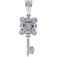 14K White Gold 0.17 ct Diamond Vintage Key Womens Pendant