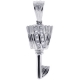 14K White Gold 0.16 ct Diamond Small Key Womens Pendant