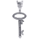 14K White Gold 0.55 ct Channel Set Diamond Womens Key Pendant