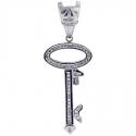 14K White Gold 0.55 ct Channel Set Diamond Womens Key Pendant