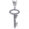 Womens Channel Set Diamond Key Pendant 14K White Gold 0.55ct