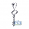 Womens Channel Set Diamond Key Pendant 14K White Gold 0.55ct